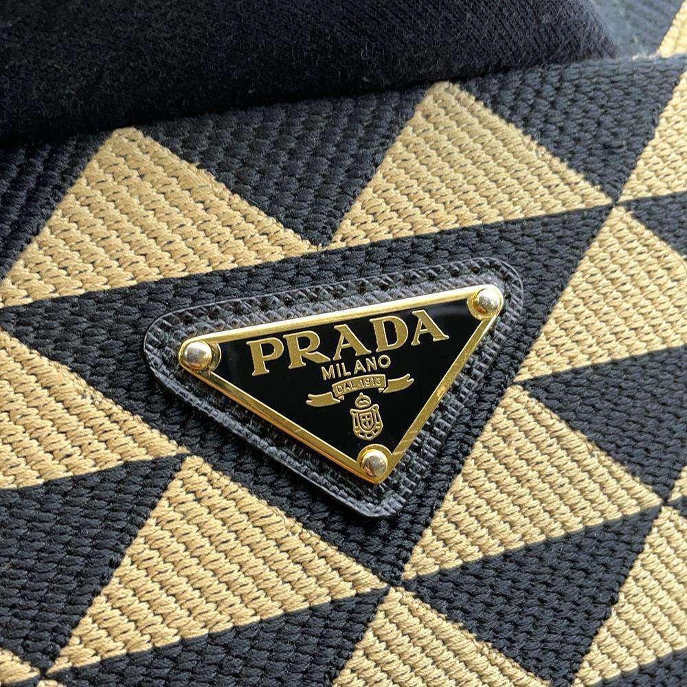 Prada Tote Bag Symbol Canvas Black - Picture 10 of 12